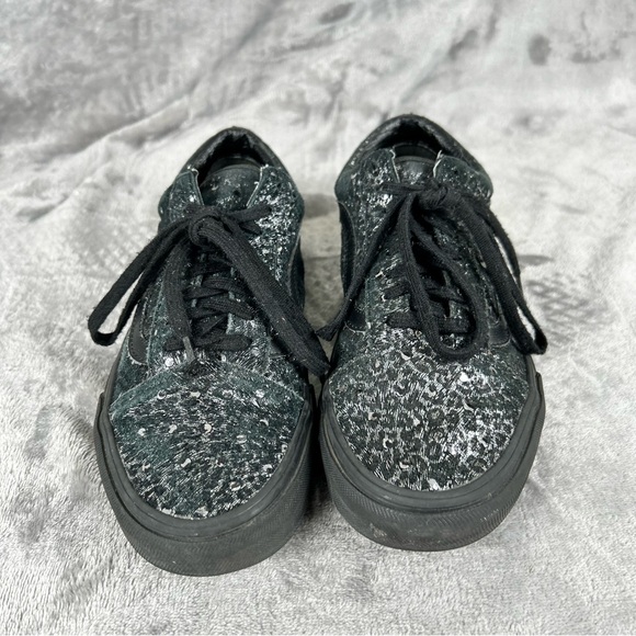 Vans Old Skool Men's Size 7 Women's Size 8.5 Sneakers Black Metallic Leopard - Picture 4 of 10